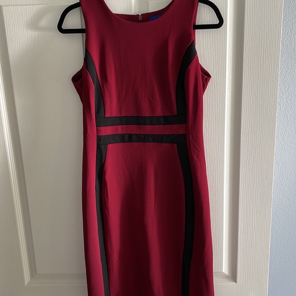 🎉 2X HOST PICK 🎉 Wine color Colorblock sheath sleeveless stretch dress - NWT - Picture 6 of 12